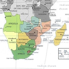 Cartina dell'Africa meridionale